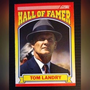1990 Score #597 Hall of Famer Tom Landry Dallas Cowboys